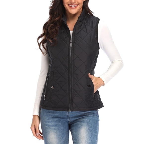 Argstar Jackets & Blazers - Argstar Women's Vest, Quilted Lightweight Zip Pockets Padded Gilet